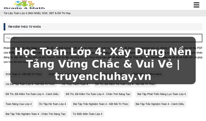 Truyện Tranh Học Toán Lớp 4: Xây Dựng Nền Tảng Vững Chắc & Vui Vẻ | truyenchuhay.org