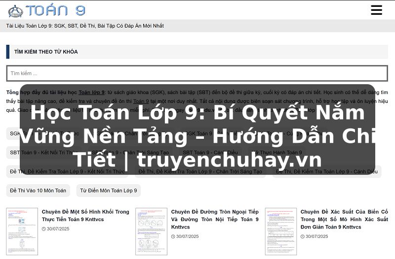 Truyện Tranh Học Toán Lớp 9: Bí Quyết Nắm Vững Nền Tảng – Hướng Dẫn Chi Tiết | truyenchuhay.org