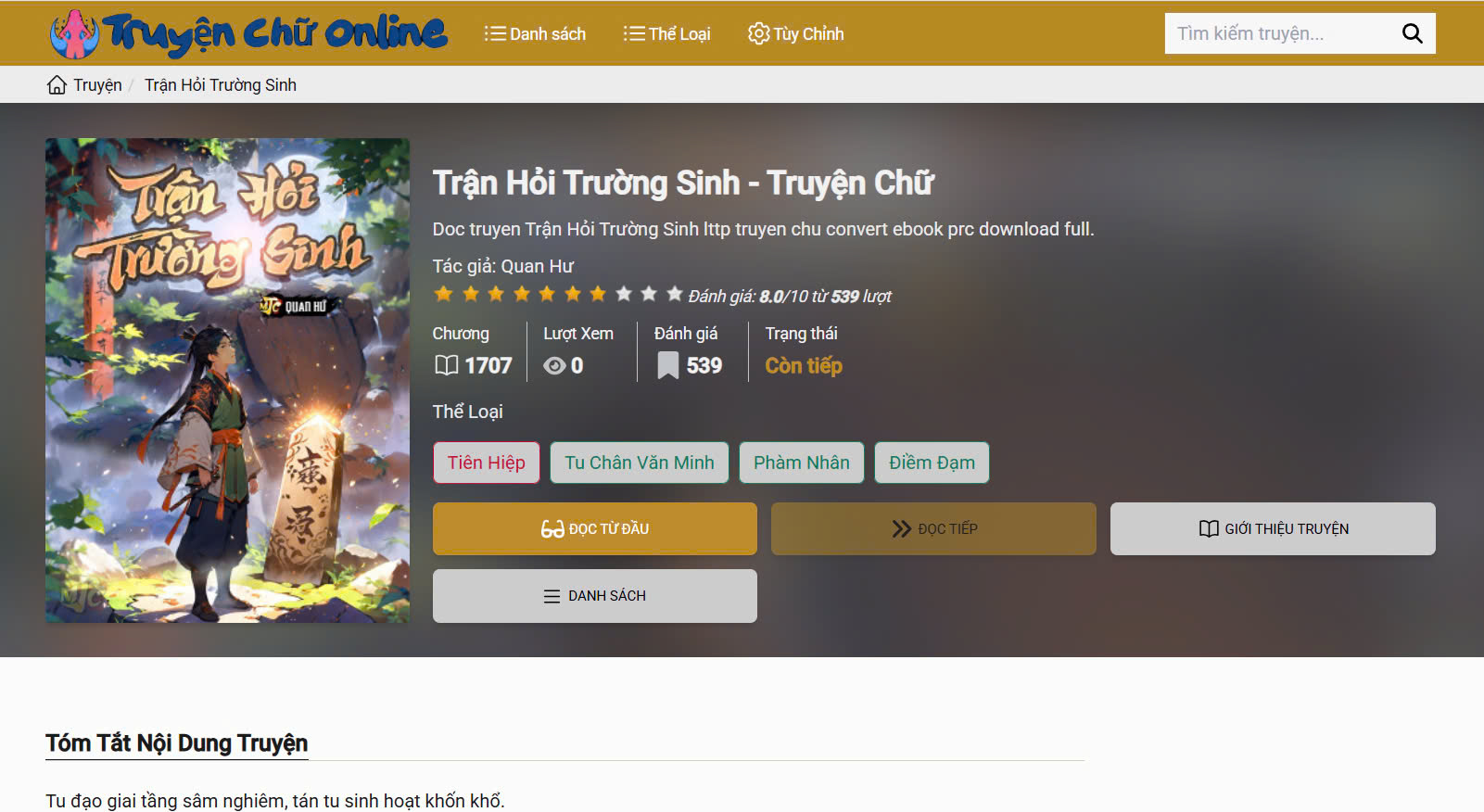 Truyện Tranh Đọc Trận Hỏi Trường Sinh – Hành Trình Đổi Đời Đầy Cuốn Hút Trên Web Truyện Chữ