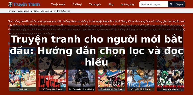 Truyện Tranh Truyện tranh cho người mới bắt đầu: Hướng dẫn chọn lọc và đọc hiểu